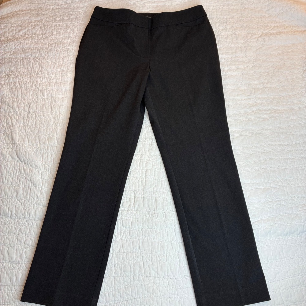 NEW Ann Taylor Factory The Straight Pants Womens 12 Gray Mid Rise Straight Leg